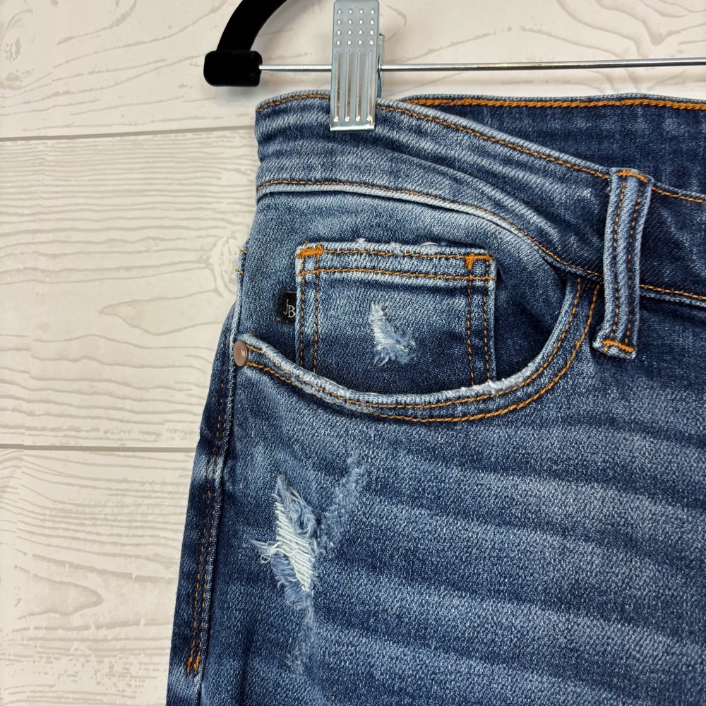 Judy Blue Distressed Dad Jeans Size 9/29 Dark Wash - Picture 5 of 11